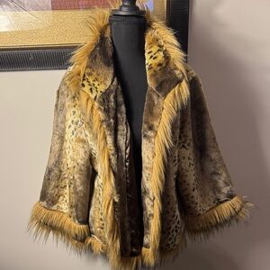 Elegant Faux Fur Leopard Coat